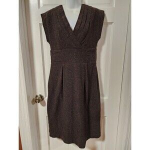 Banana Republic Tweed Pencil Dress Vintage Y2K Pleated V-neck Cap Sleeve…
